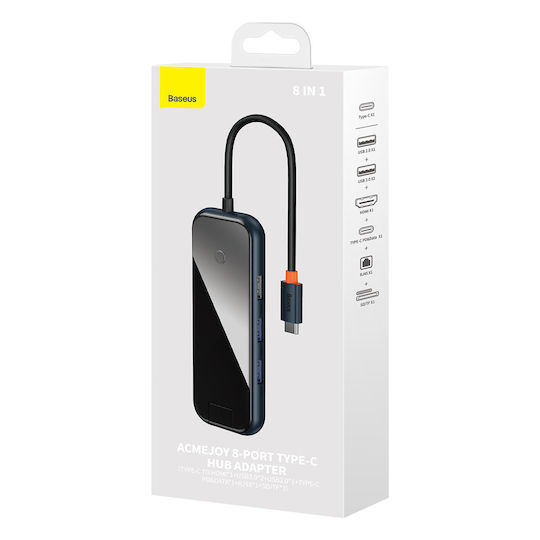 Baseus AcmeJoy USB-C Docking Station με HDMI 4K PD Γκρι