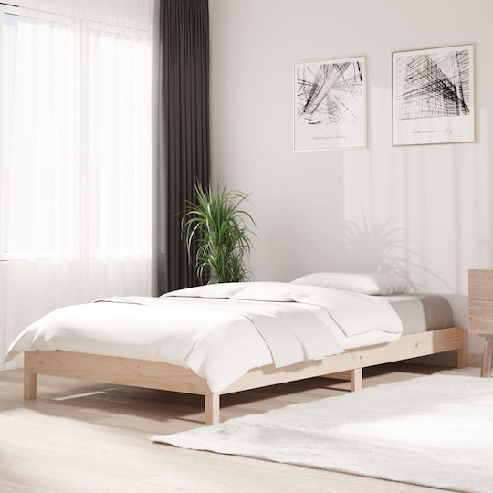 Bed Base Single made of Wood Brown 100x200x22cm