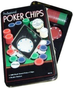 Set 100 Fise De Poker 50mm / 4gr În Cutie Metalică