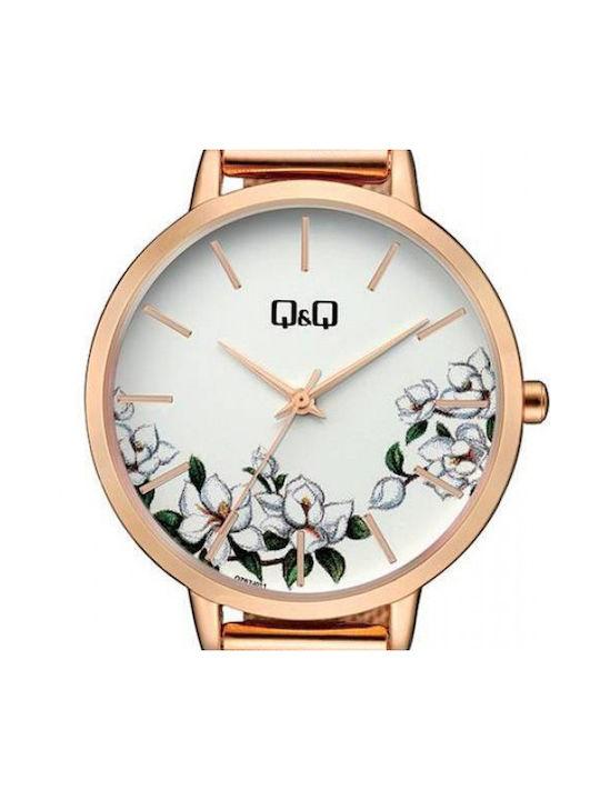 Q&Q Watch with Pink Gold Metal Bracelet