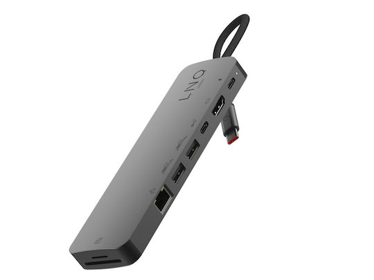 LinQ USB-C Docking Station με HDMI 4K PD Ethernet Γκρι (LQ48020)