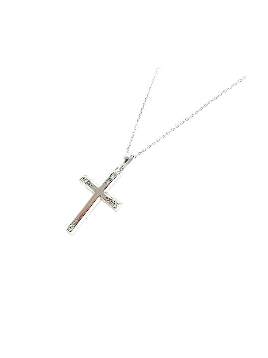 White gold necklace with Cross 9K