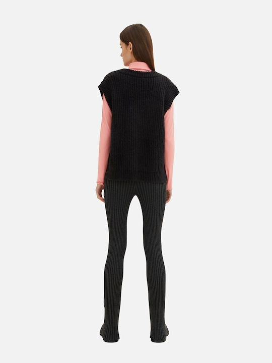 Tom Tailor Damen Ärmellos Pullover Schwarz