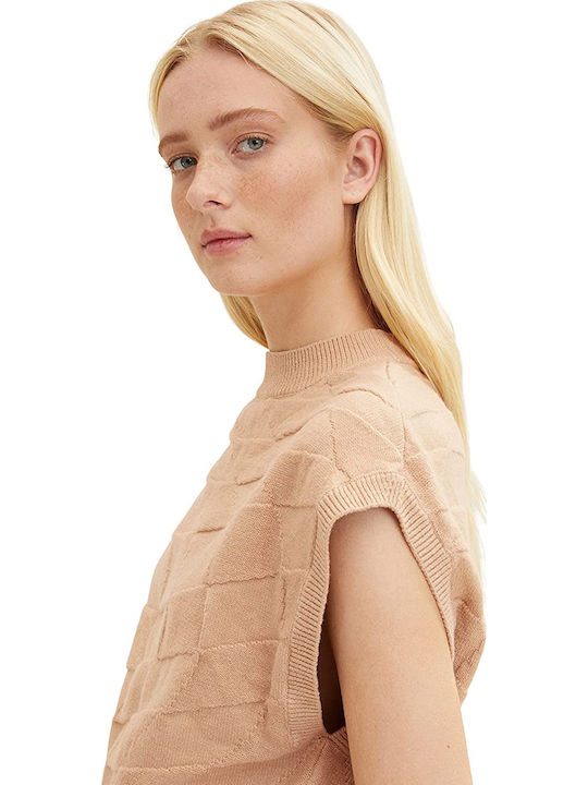 Winter Women's Sleeveless Beige Tunic