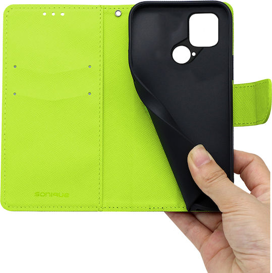 Sonique Trend Wallet Δερματίνης Σκούρο Μπλε / Λαχανί (Poco C40)