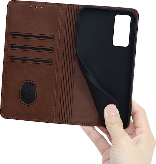 Sonique Vintage Magnet Wallet Piele artificială Maro (Xiaomi 12T / 12T Pro - Xiaomi 12T / 12T Pro)