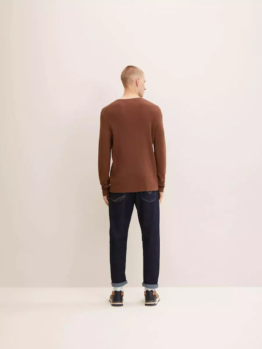 Tom Tailor Men's Long Sleeve Sweater Brown