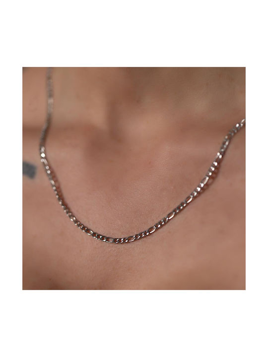 Neck Chain Figaro made of Steel in Silver color