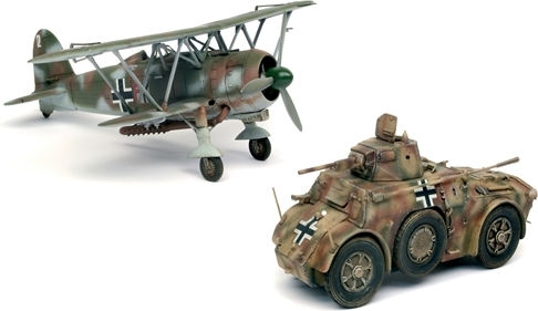 Italeri AB 41 and CR 42 LW Armored Cars Modeling Figure Airplane in Scale 1:48