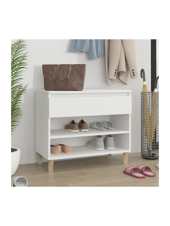 Shoe Organizer with 2 Shelves White 70x36x60cm