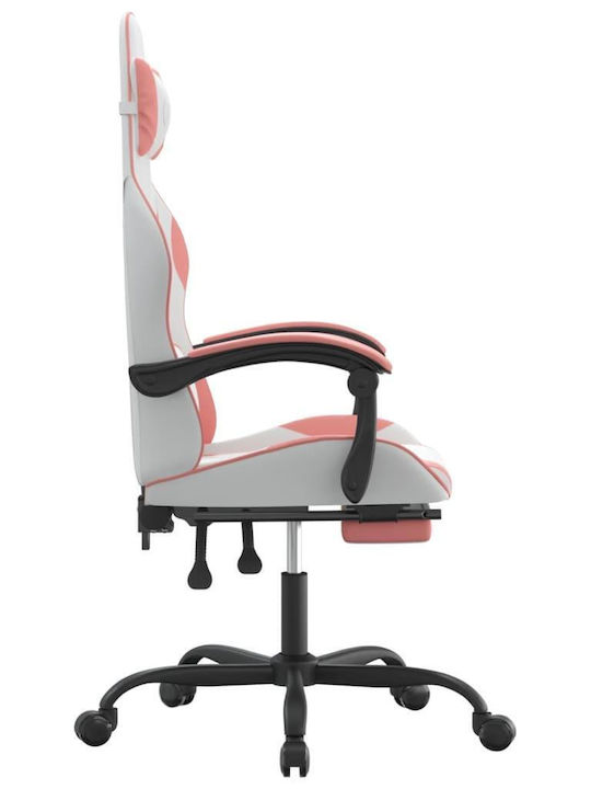 vidaXL 349588 Gaming Stuhl mit Fußstütze White / Pink