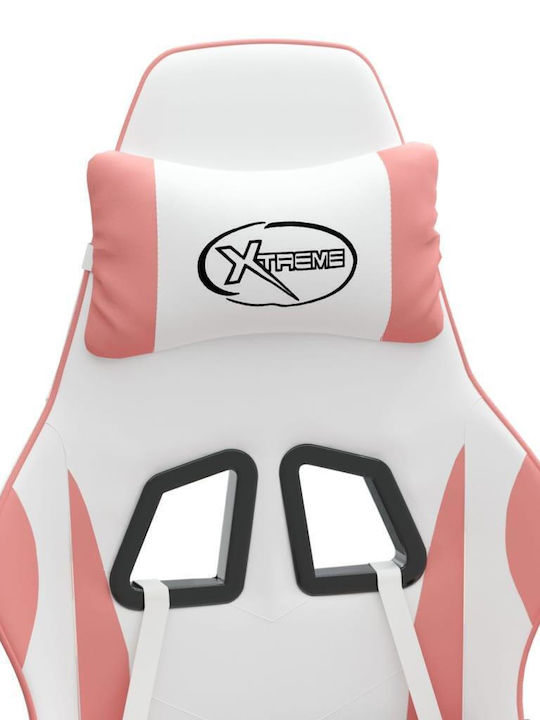 vidaXL 349588 Gaming Stuhl mit Fußstütze White / Pink