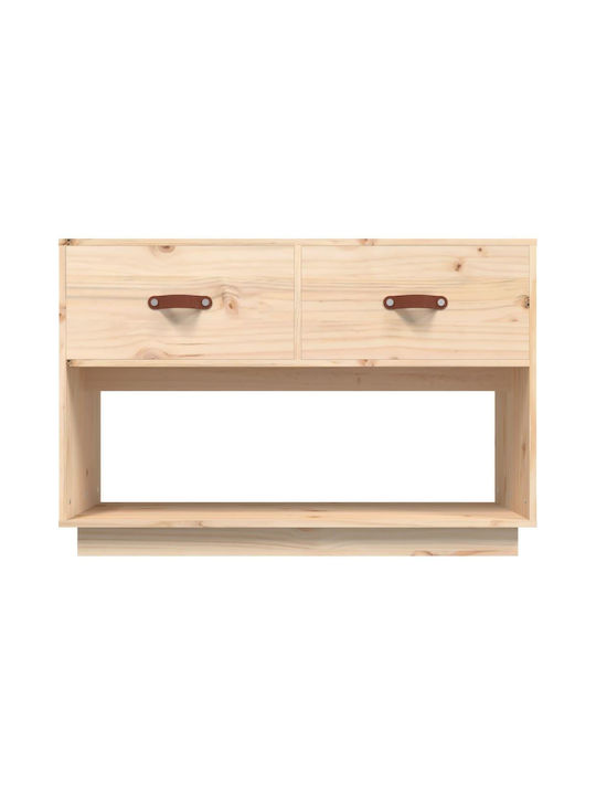 TV-Ständer aus Massivholz Beiges M90xT40xH60cm