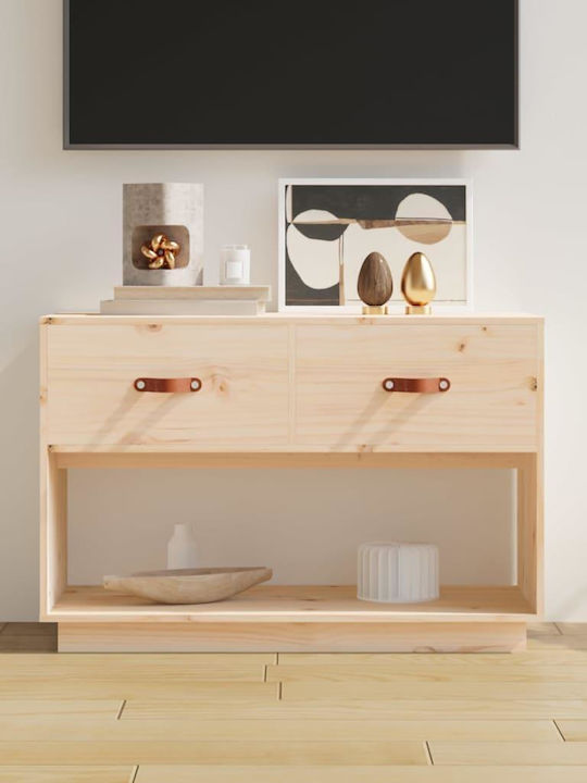 TV-Ständer aus Massivholz Beiges M90xT40xH60cm