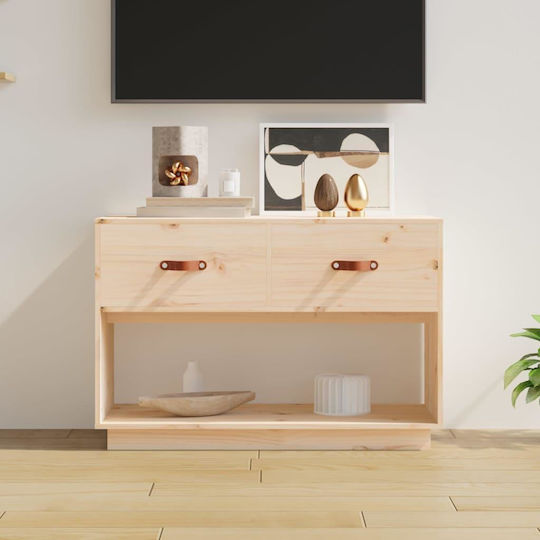 TV-Ständer aus Massivholz Beiges M90xT40xH60cm