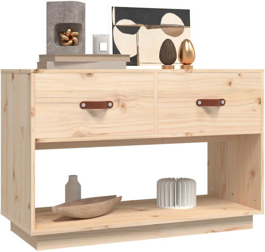 TV-Ständer aus Massivholz Beiges M90xT40xH60cm