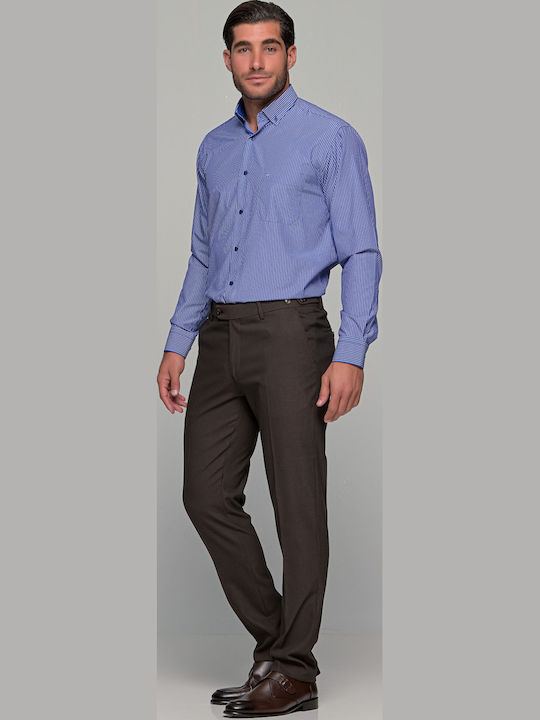 02 Long-sleeved Shirt Striped Light Blue