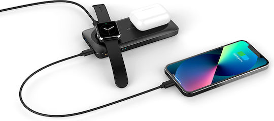 Veger MagMulti Wireless MagSafe Power Bank 10000mAh 15W cu Port USB-A și Port USB-C Negru