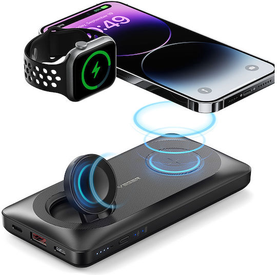 Veger MagMulti Wireless MagSafe Power Bank 10000mAh 15W cu Port USB-A și Port USB-C Negru