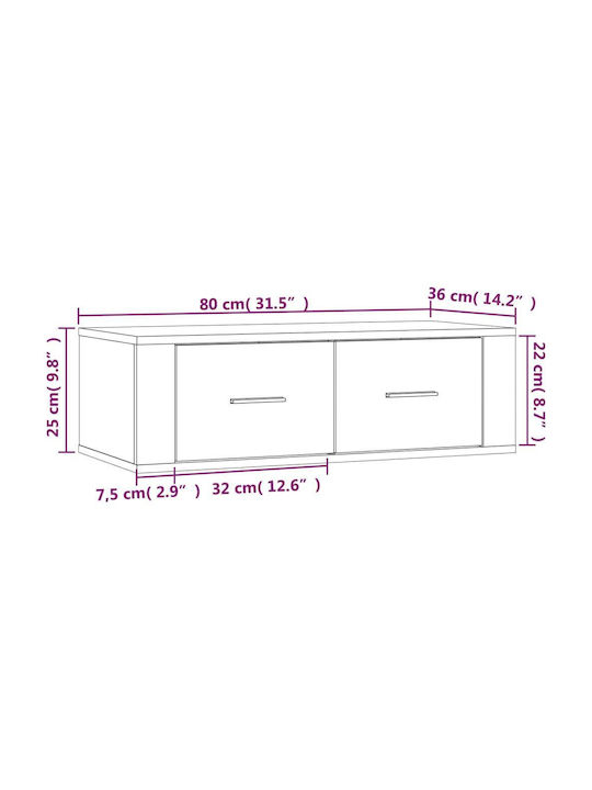 Шкаф Кафяв дъб 80x36x25см.