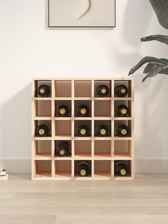 vidaXL Επιτοίχια Μπουκαλοθήκη Ξύλινη Καφέ 56x25x56εκ.