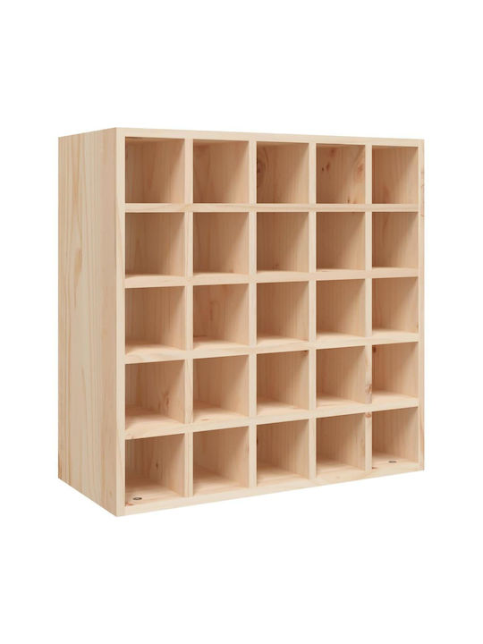 vidaXL Επιτοίχια Μπουκαλοθήκη Ξύλινη Καφέ 56x25x56εκ.