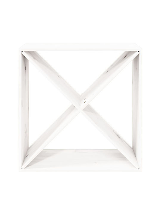 vidaXL Freistehend Flaschenhalter Hölzernes Weiß 62x25x62εκ.