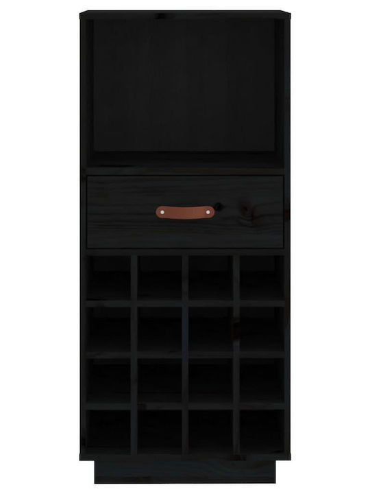 vidaXL Επιδαπέδια Μπουκαλοθήκη Ξύλινη Μαύρη 45x34x100εκ.
