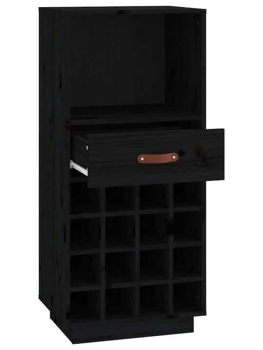vidaXL Επιδαπέδια Μπουκαλοθήκη Ξύλινη Μαύρη 45x34x100εκ.