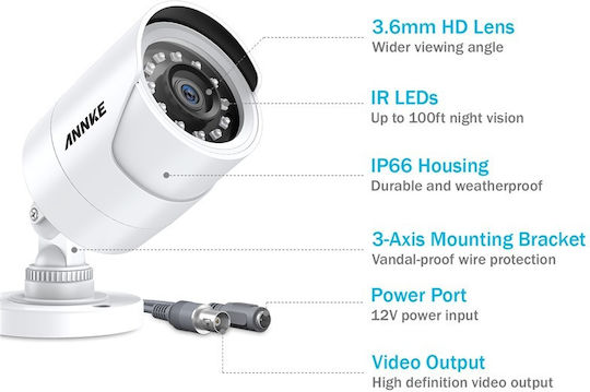 Annke C51BG CCTV Surveillance Camera Full HD 1080p Waterproof with Lens 3.6mm