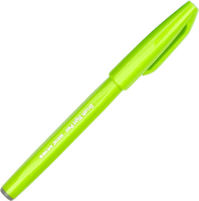 Pentel Brush Sign Pen Design Marker 1mm Light Green