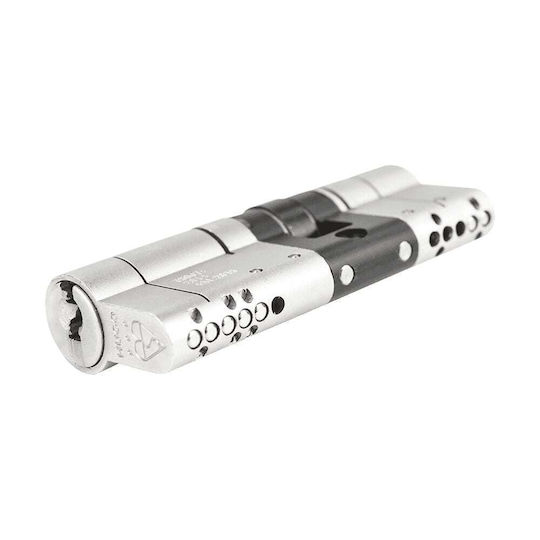 Hugo Locks Lock Cylinder Security GR5S 75mm (30-45) with 5 Keys Silver
