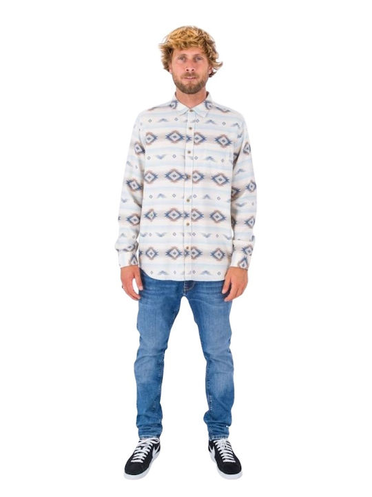 Langärmlig Flanell Hemd Beige