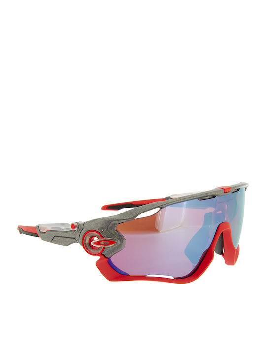 Oakley Jawbreaker Men's Sunglasses with Gray Plastic Frame and Pink Lens OO9290-73