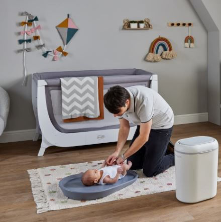 Shnuggle Touch Nappy Diaper Disposal Bin White