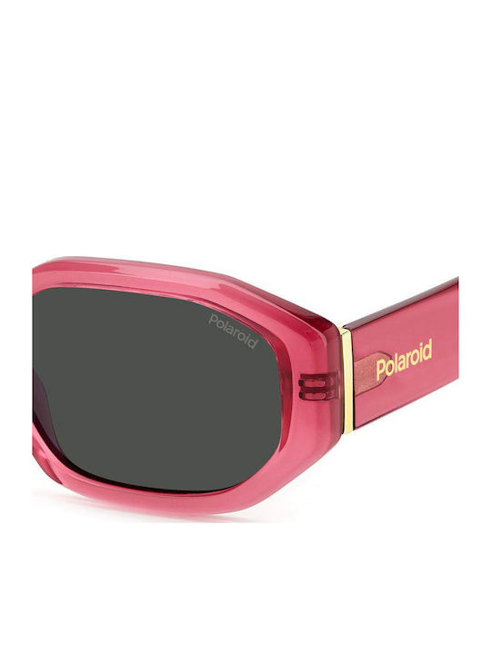 Polaroid Damen Sonnenbrille mit Rosa Kunststoff Gestell und Gray Polarisiert Linse PLD6189/S 35J/M9