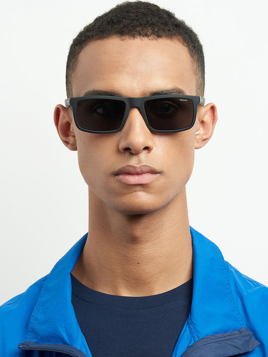 Polaroid Unisex Sunglasses with Blue Plastic Frame and Blue Polarized Mirror Lens PLD2134/S ZX9/5X