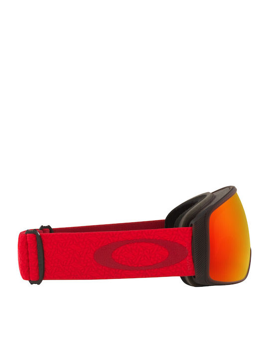 Oakley Flight Tracker Μάσκα Σκι & Snowboard Ενηλίκων Κόκκινη με Φακό σε Κόκκινο Χρώμα