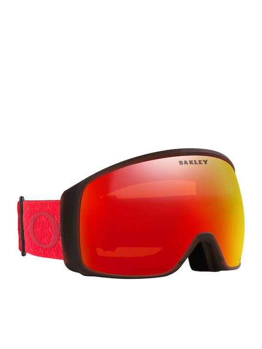 Oakley Flight Tracker Μάσκα Σκι & Snowboard Ενηλίκων Κόκκινη με Φακό σε Κόκκινο Χρώμα