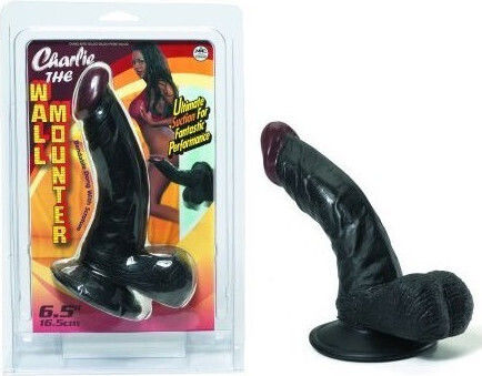 Nanma Charlie Realistisches Dildo mit Hoden und Saugnapf Black 18cm