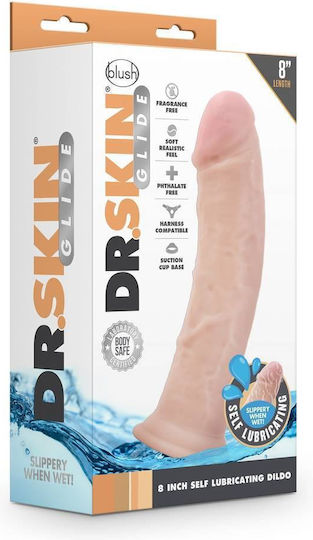 Dr. Skin Glide Self Lubricating Ρεαλιστικό Dildo με Βεντούζα Vanilla 20cm
