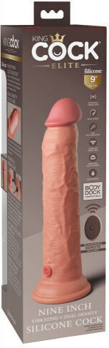 Pipedream King Cock Elite Realistic Vibrator cu Telecomandă 24.8cm Carne