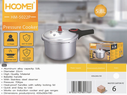 Hoomei Χύτρα Ταχύτητας 5.8lt