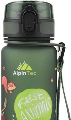 AlpinPro Πλαστικό Παγούρι Forest Animals σε Πράσινο χρώμα 500ml