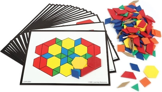 Learning Resources Jucărie de Construcție din Lemn Pattern Block pentru Copii 2+ ani+ Ani
