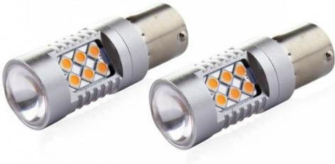 AMiO Лампи Автомобила PY21W-BAU15s Canbus LED 6000К Хладно бяло 12V 6.48W 2бр