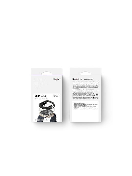 Ringke Slim 2-pack Silicone Case Clear / Black for Apple Watch Ultra 49mm