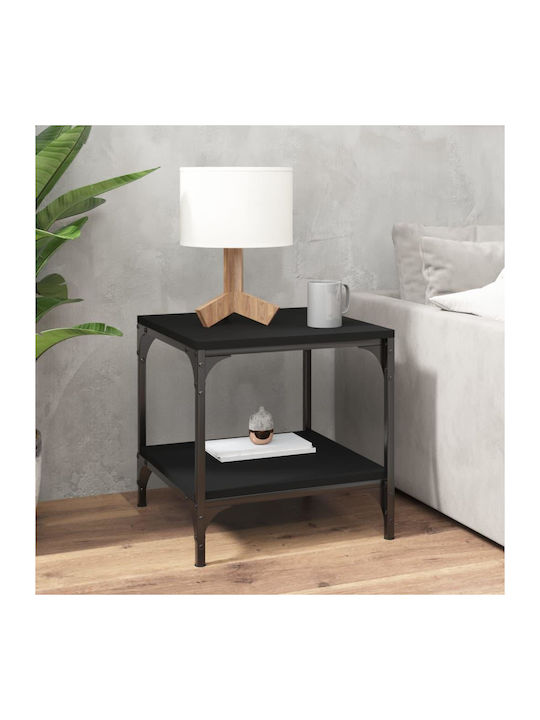 Square Side Table Wooden Black L50xW50xH40cm.