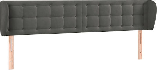 vidaXL Табла За Легло Текстил Тъмносив 163x88см