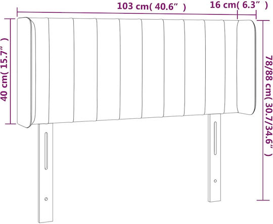 vidaXL Fabric Bed Headboard Black 103x88cm